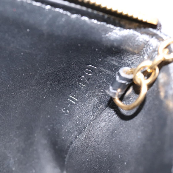 CELINE Macadam Canvas Coin Purse Black Gold Auth 208083V