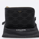CELINE Macadam Canvas Coin Purse Black Gold Auth 208083V-12