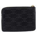 CELINE Macadam Canvas Coin Purse Black Gold Auth 208083V-2