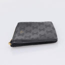 CELINE Macadam Canvas Coin Purse Black Gold Auth 208083V-3