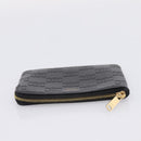 CELINE Macadam Canvas Coin Purse Black Gold Auth 208083V-5