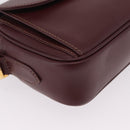 Cartier Must Line Shoulder Bag Leather Bordeaux Gold Tone Auth 208085A-10
