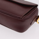 Cartier Must Line Shoulder Bag Leather Bordeaux Gold Tone Auth 208085A-11