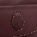Cartier Must Line Shoulder Bag Leather Bordeaux Gold Tone Auth 208085A-17