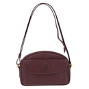 Cartier Must Line Shoulder Bag Leather Bordeaux Gold Tone Auth 208085A-2