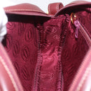 Cartier Must Line Shoulder Bag Leather Bordeaux Gold Tone Auth 208085A-21