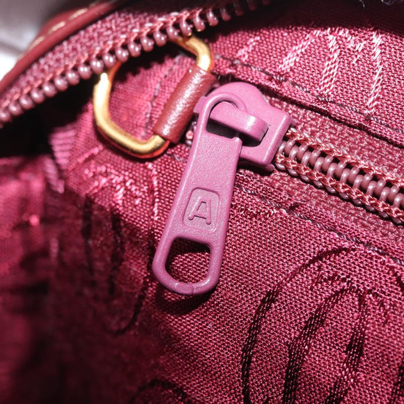 Cartier Must Line Shoulder Bag Leather Bordeaux Gold Tone Auth 208085A