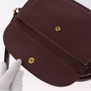 Cartier Must Line Shoulder Bag Leather Bordeaux Gold Tone Auth 208085A-24