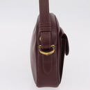 Cartier Must Line Shoulder Bag Leather Bordeaux Gold Tone Auth 208085A-5