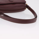 Cartier Must Line Shoulder Bag Leather Bordeaux Gold Tone Auth 208085A-7