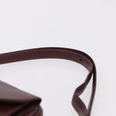 Cartier Must Line Shoulder Bag Leather Bordeaux Gold Tone Auth 208085A-8