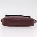 Cartier Must Line Shoulder Bag Leather Bordeaux Gold Tone Auth 208085A-9