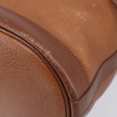 Burberrys Shoulder Bag Leather Brown Gold Tone Auth 208087-16