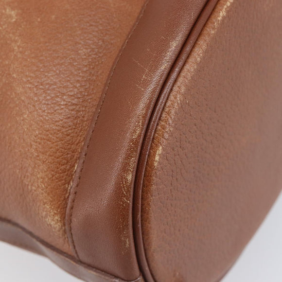 Burberrys Shoulder Bag Leather Brown Gold Tone Auth 208087