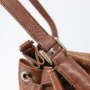 Burberrys Shoulder Bag Leather Brown Gold Tone Auth 208087-9