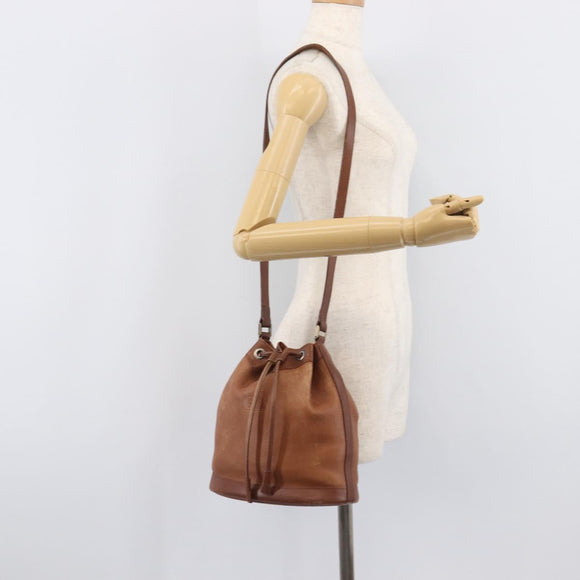 Burberrys Shoulder Bag Leather Brown Gold Tone Auth 208087