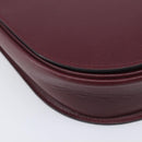 Cartier Shoulder Bag Leather Bordeaux Gold Tone Auth 208089A-15