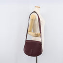 Cartier Shoulder Bag Leather Bordeaux Gold Tone Auth 208089A-25