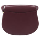 Cartier Shoulder Bag Leather Bordeaux Gold Tone Auth 208089A-2