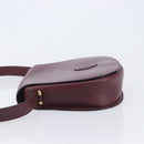Cartier Shoulder Bag Leather Bordeaux Gold Tone Auth 208089A-4