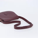 Cartier Shoulder Bag Leather Bordeaux Gold Tone Auth 208089A-7
