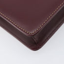 Cartier Must Line Shoulder Bag Leather Bordeaux Gold Tone Auth 208091V-15