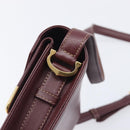 Cartier Must Line Shoulder Bag Leather Bordeaux Gold Tone Auth 208091V-16