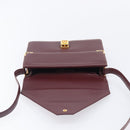 Cartier Must Line Shoulder Bag Leather Bordeaux Gold Tone Auth 208091V-18