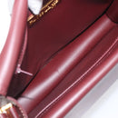 Cartier Must Line Shoulder Bag Leather Bordeaux Gold Tone Auth 208091V-20