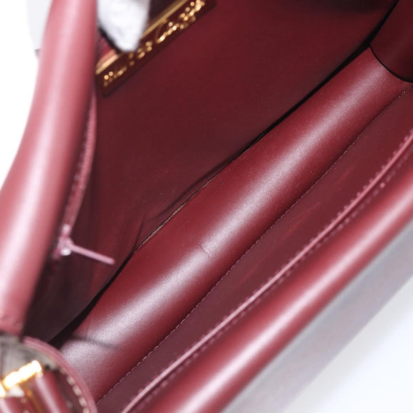 Cartier Must Line Shoulder Bag Leather Bordeaux Gold Tone Auth 208091V