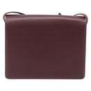 Cartier Must Line Shoulder Bag Leather Bordeaux Gold Tone Auth 208091V-3