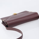 Cartier Must Line Shoulder Bag Leather Bordeaux Gold Tone Auth 208091V-6