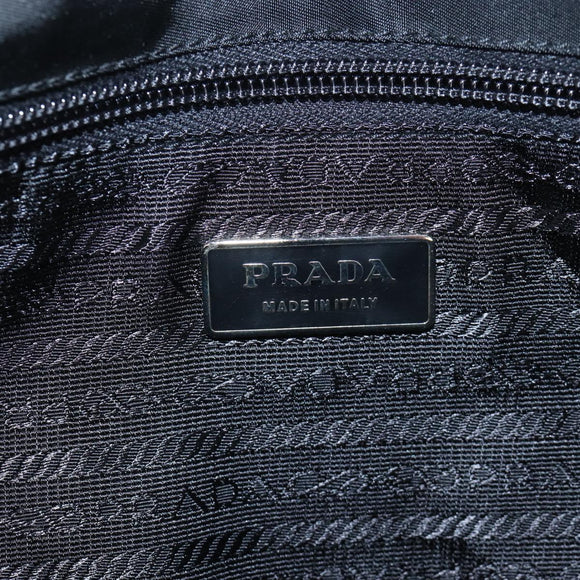 PRADA Shoulder Bag Nylon Black Silver Auth 208092V