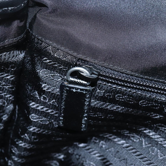 PRADA Shoulder Bag Nylon Black Silver Auth 208092V