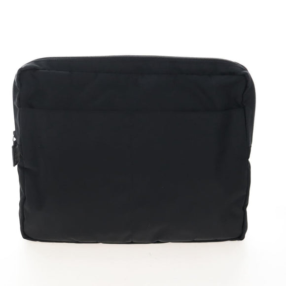 PRADA Shoulder Bag Nylon Black Silver Auth 208092V