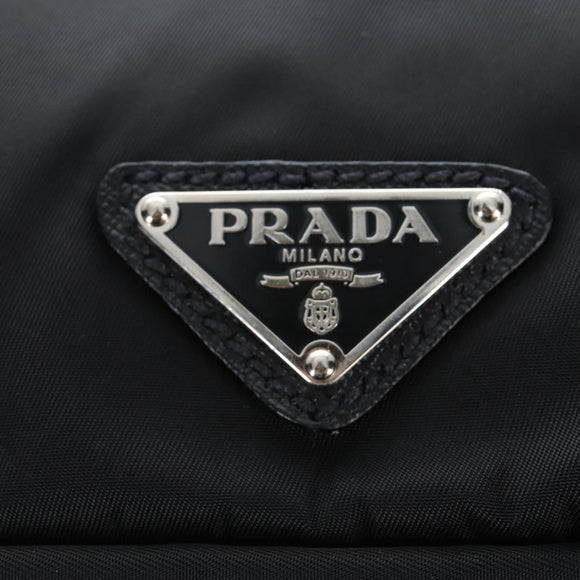 PRADA Shoulder Bag Nylon Black Silver Auth 208092V