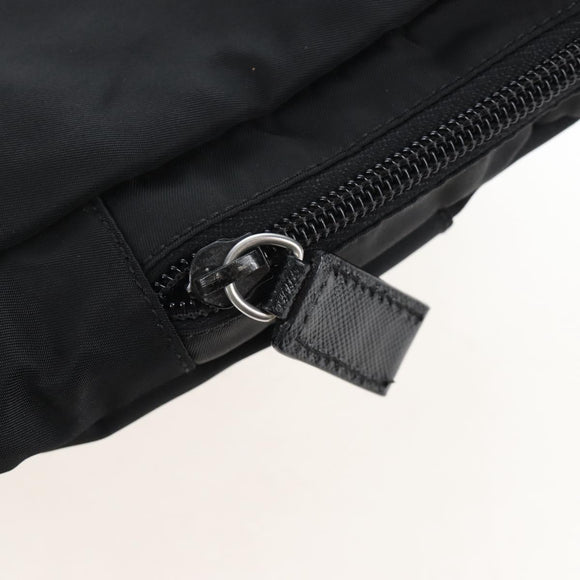 PRADA Shoulder Bag Nylon Black Silver Auth 208092V