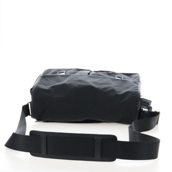PRADA Shoulder Bag Nylon Black Silver Auth 208092V