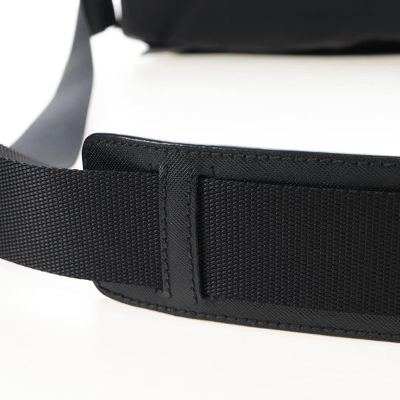 PRADA Shoulder Bag Nylon Black Silver Auth 208092V
