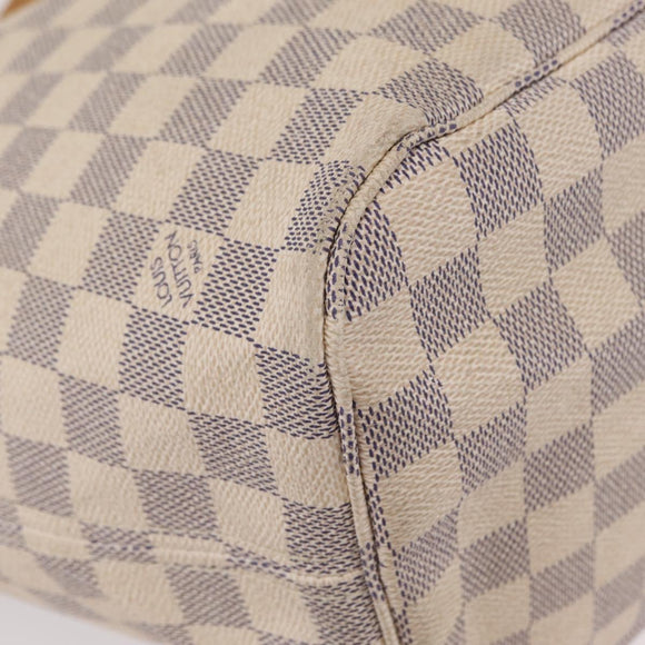 LOUIS VUITTON Damier Azur Neverfull MM Tote Bag N41605 LV Auth 208093