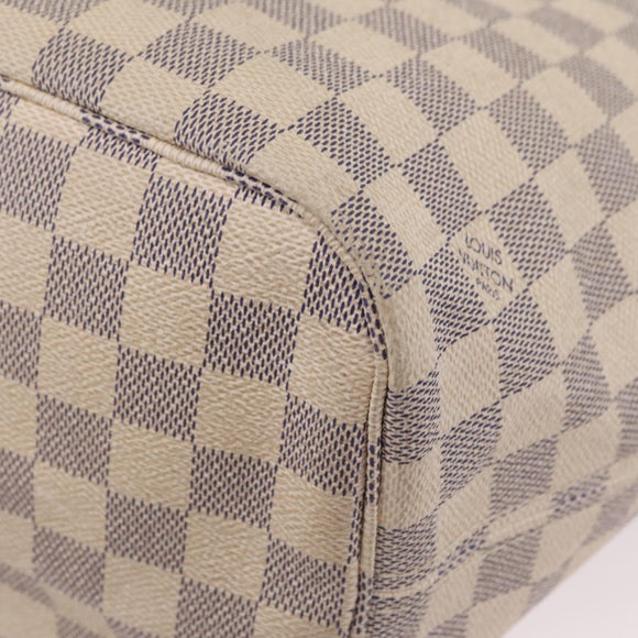 LOUIS VUITTON Damier Azur Neverfull MM Tote Bag N41605 LV Auth 208093
