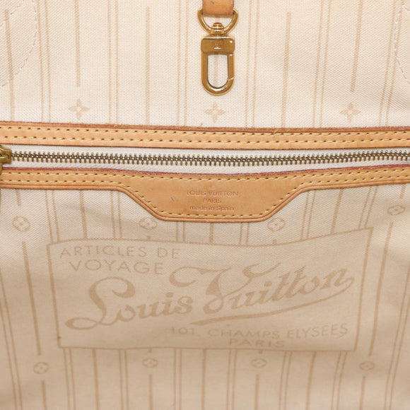 LOUIS VUITTON Damier Azur Neverfull MM Tote Bag N41605 LV Auth 208093