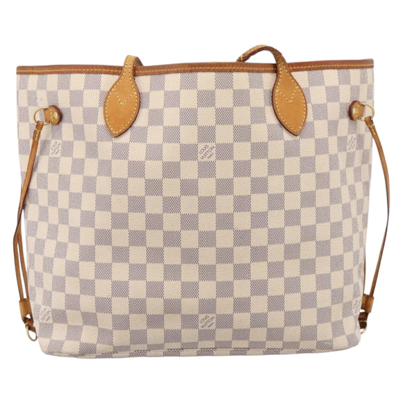 LOUIS VUITTON Damier Azur Neverfull MM Tote Bag N41605 LV Auth 208093