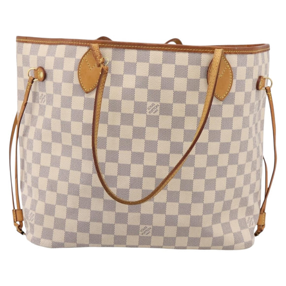 LOUIS VUITTON Damier Azur Neverfull MM Tote Bag N41605 LV Auth 208093