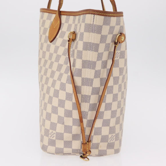 LOUIS VUITTON Damier Azur Neverfull MM Tote Bag N41605 LV Auth 208093