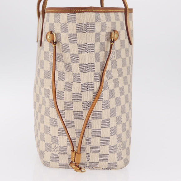 LOUIS VUITTON Damier Azur Neverfull MM Tote Bag N41605 LV Auth 208093