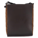 BURBERRY Shoulder Bag Leather Brown Silver Auth 208098A-13