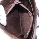 BURBERRY Shoulder Bag Leather Brown Silver Auth 208098A-25