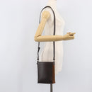 BURBERRY Shoulder Bag Leather Brown Silver Auth 208098A-27
