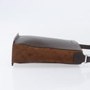 BURBERRY Shoulder Bag Leather Brown Silver Auth 208098A-3